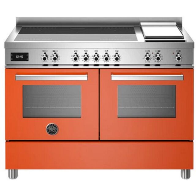 Bertazzoni PRO125IG2EART Professional 120cm Range Cooker Twin Oven Induction Gloss Orange