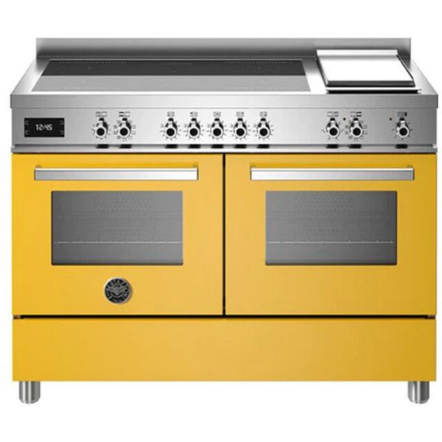 Bertazzoni PRO125IG2EGIT Professional 120cm Range Cooker Twin Oven Induction Gloss Yellow