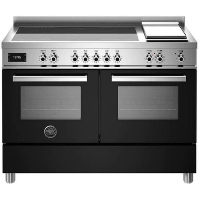 Bertazzoni PRO125IG2ENET Professional 120cm Range Cooker Twin Oven Induction Gloss Black