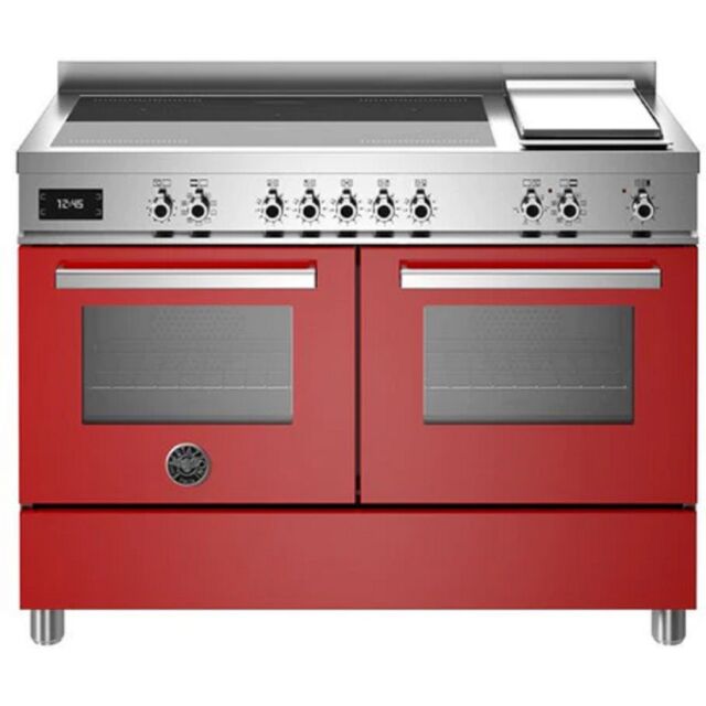 Bertazzoni PRO125IG2EROT Professional 120cm Range Cooker Twin Oven Induction Gloss Red