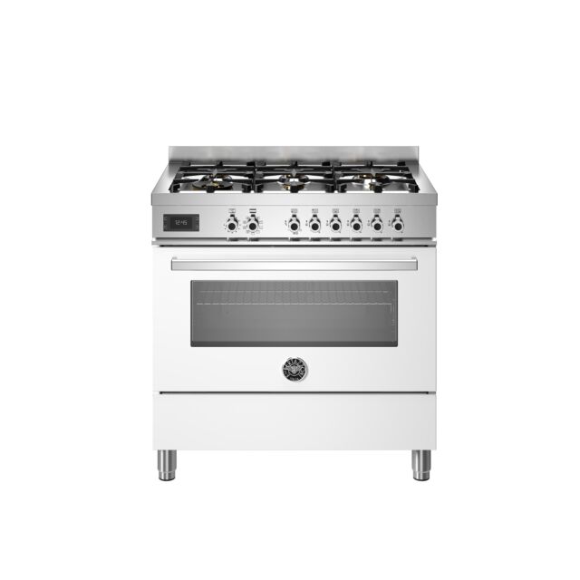 Bertazzoni PRO96L1EBIT Professional 90cm Range Cooker Single Oven Dual Fuel Gloss White