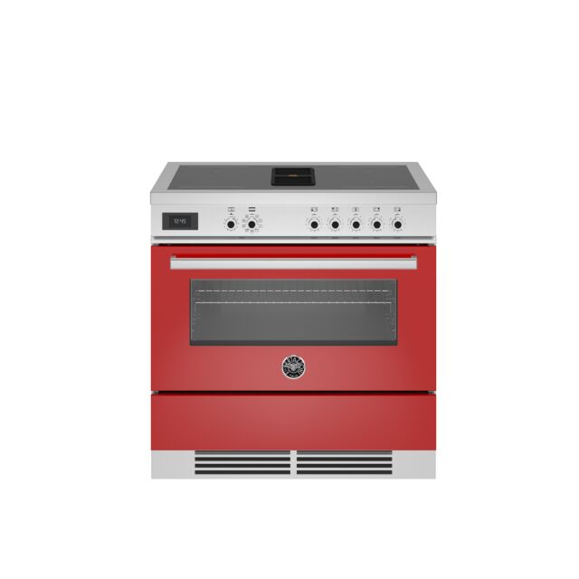 Bertazzoni PROCH94I1EROT Professional 90cm Range Cooker Single Aspirational Induction Gloss Red