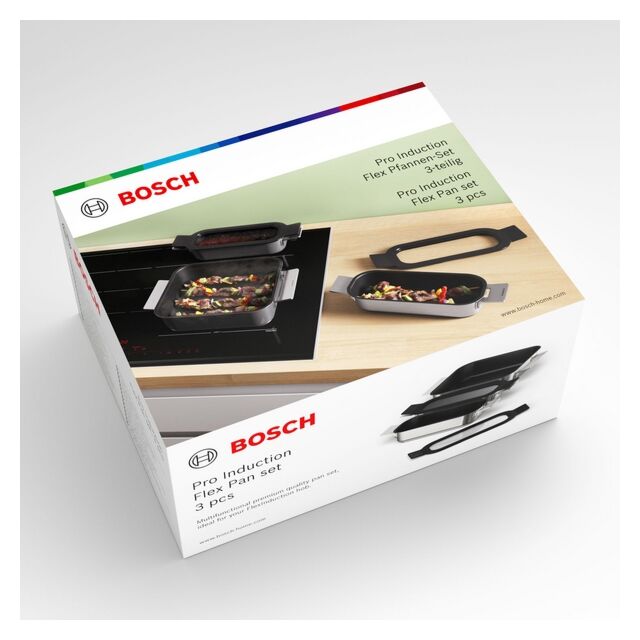 Bosch HEZ9FF030 Flex Pan Set 3 Pcs. Perfect Universal Pans For The Flexzone. Consists Of 1 X Flex Pa