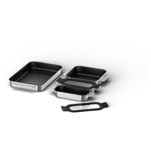 Bosch HEZ9FF040 Flex Pan Set 4 Pcs. Perfect Universal Pans For The Flexzone. Consists Of 1 X Flex Pa