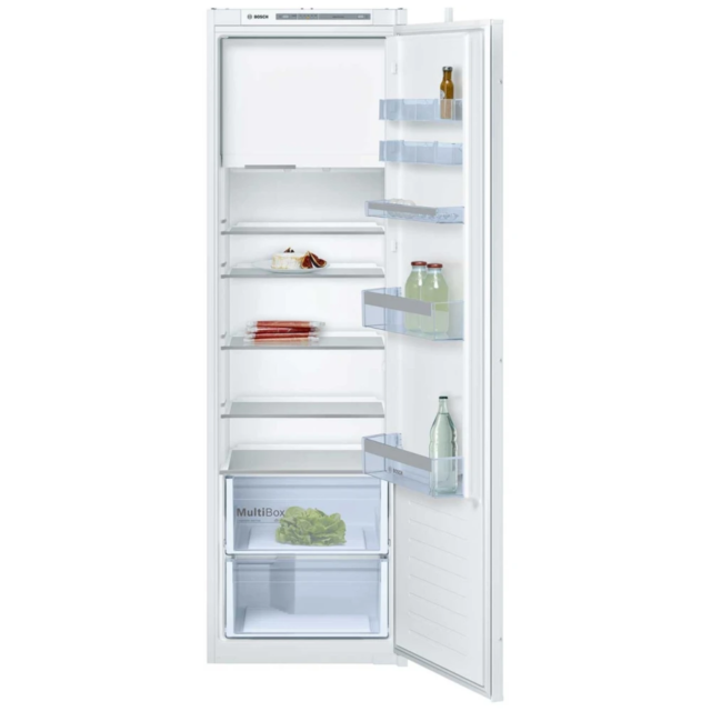 Bosch KIL82VSF0 177x54 built in fridge with 4* ice box, 2 MultiBox, LED Light, 5 glass shelves, Slid