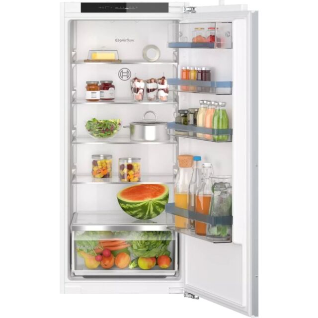 Bosch KIR41VFE0G 122x54 built in fridge, Multi Box, LED Light, 5 glass shelves, Fixed hinge