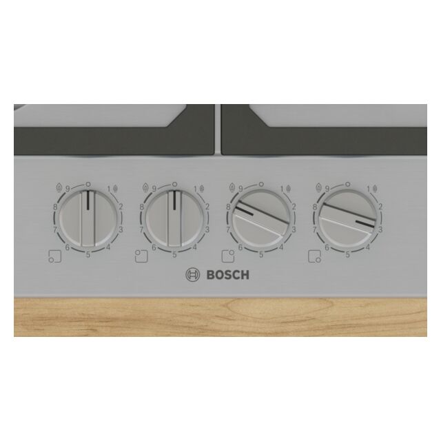 Bosch PCP6A5I90 60cm, 4 burners, Optimised FlameSelect, 2 Dishwasher suitable cast iron pan supports