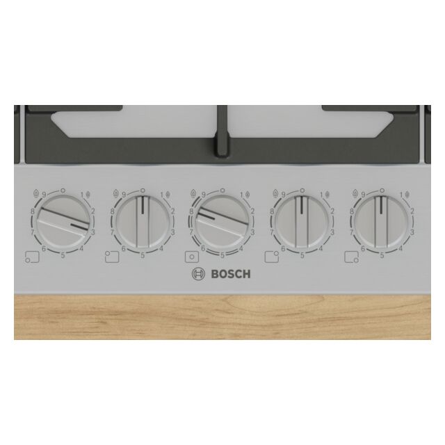 Bosch PCR9A5I90 90cm, 5 burners, 5kW Wok burner, Optimised FlameSelect, 3 Dishwasher suitable cast i