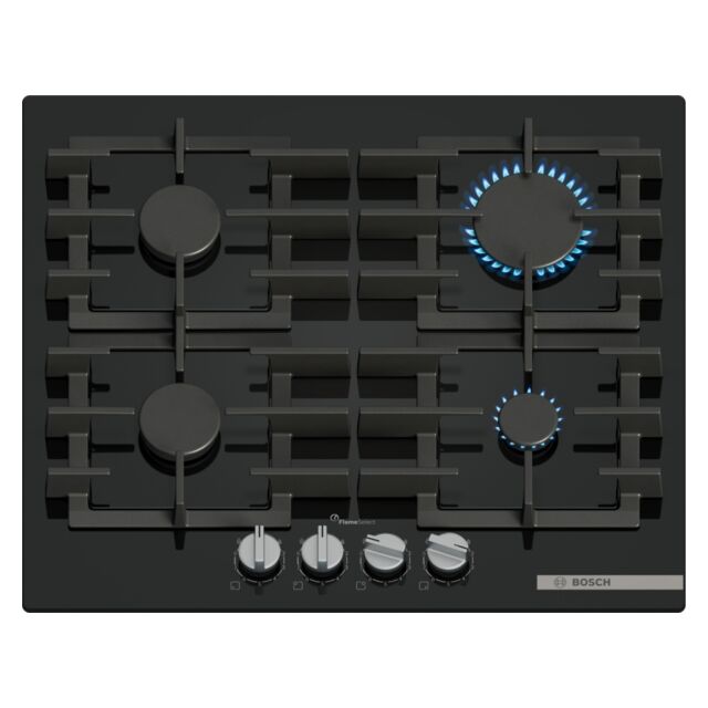Bosch PPP6A6I40 60cm, 4 burners, Optimised FlameSelect, 4 Dishwasher suitable cast iron pan supports