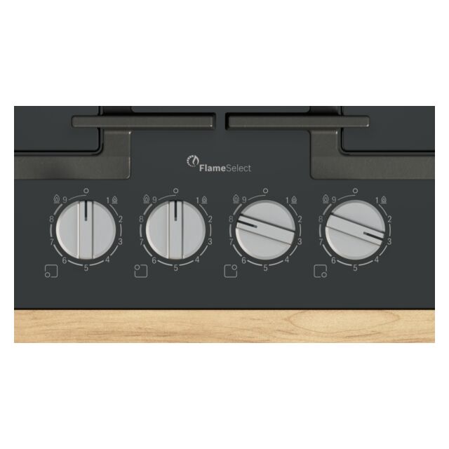 Bosch PPP6A6I40 60cm, 4 burners, Optimised FlameSelect, 4 Dishwasher suitable cast iron pan supports