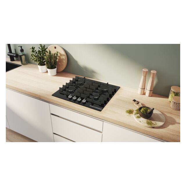 Bosch PPP6A6I40 60cm, 4 burners, Optimised FlameSelect, 4 Dishwasher suitable cast iron pan supports