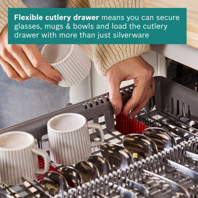 Bosch SMV4ECX23G Efficient Dry, 6 programmes, Vario Flex baskets, Flex Cutlery Drawer, 5 options, In