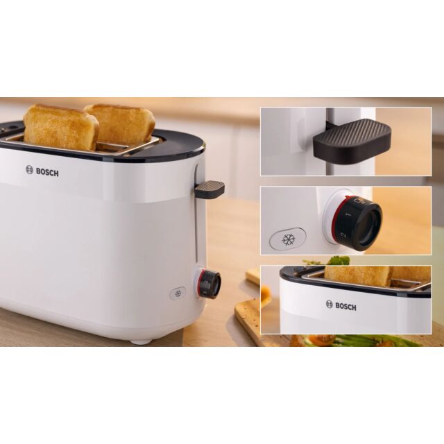 Bosch TAT2M121GB Compact toaster, MyMoment, White