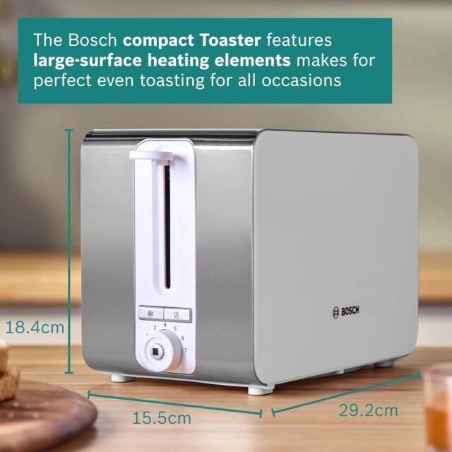 Bosch TAT7201GB Compact toaster, Stainless steel