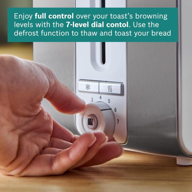 Bosch TAT7201GB Compact toaster, Stainless steel