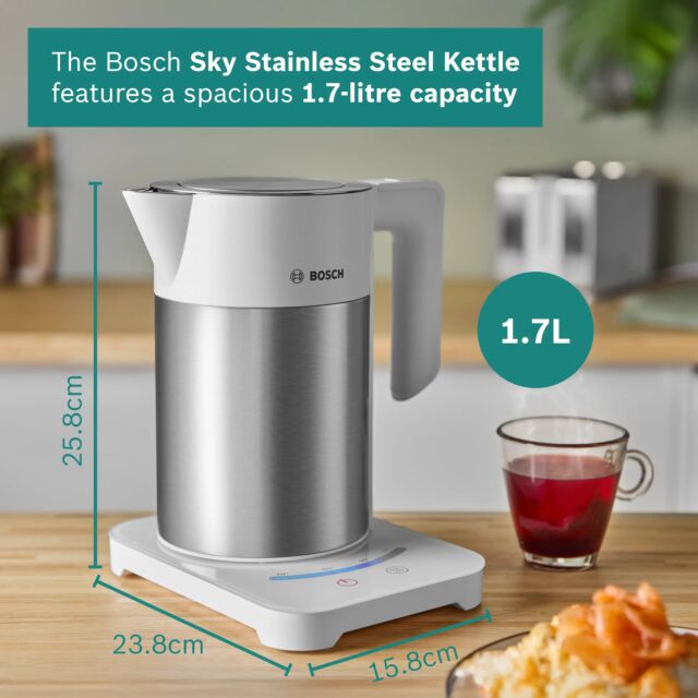 Bosch TWK7201GB Kettle, Sky, Stainless steel