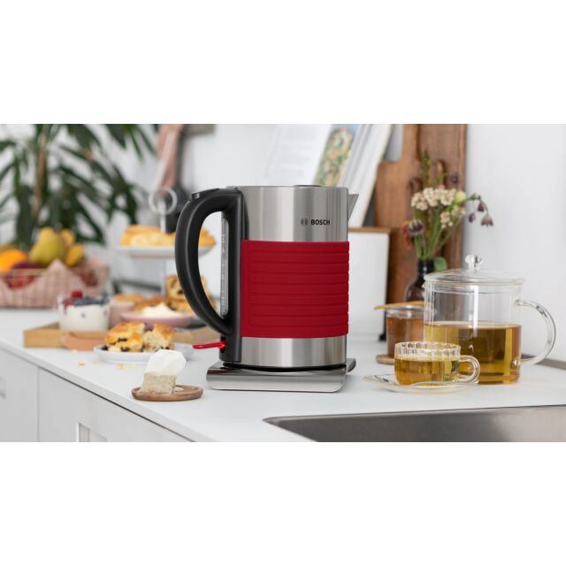 Bosch TWK7S04GB Kettle, Silicone Red, Red