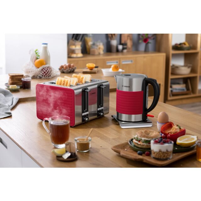 Bosch TWK7S04GB Kettle, Silicone Red, Red