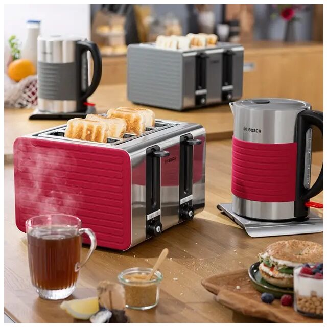 Bosch TWK7S04GB Kettle, Silicone Red, Red