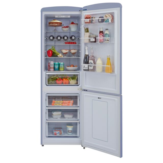 CDA FLORENCE-SEA HOLLY Retro 60/40 freestanding fridge freezer, total no frost