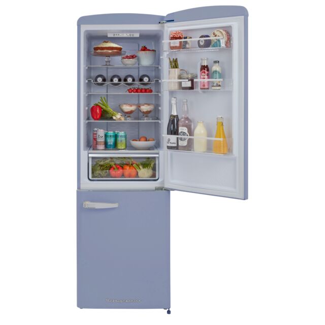 CDA FLORENCE-SEA HOLLY Retro 60/40 freestanding fridge freezer, total no frost