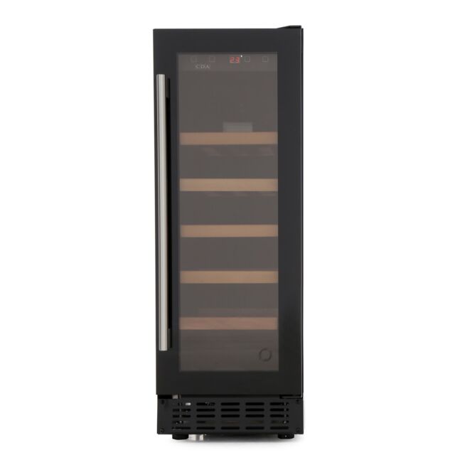 CDA FWC304BL Fs/Under Counter 30Cm Wine Cooler, 20 X Bs, Single Temp Zone