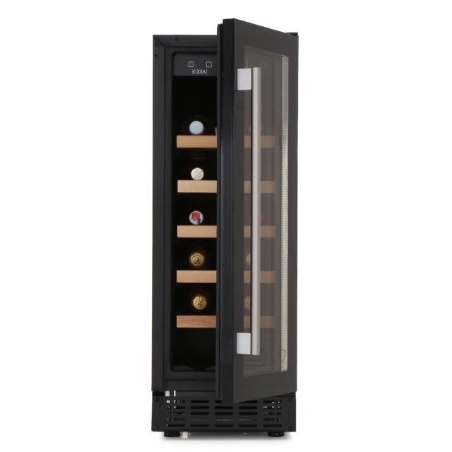 CDA FWC304BL Fs/Under Counter 30Cm Wine Cooler, 20 X Bs, Single Temp Zone