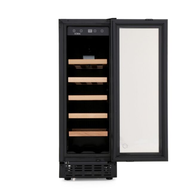 CDA FWC304BL Fs/Under Counter 30Cm Wine Cooler, 20 X Bs, Single Temp Zone