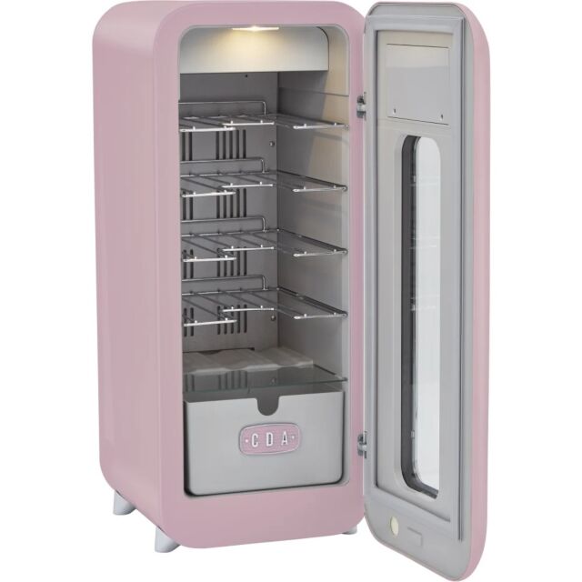 CDA NANCY-TEA ROSE Retro freestanding drinks cooler, 13 x BS, single temp zone, pink
