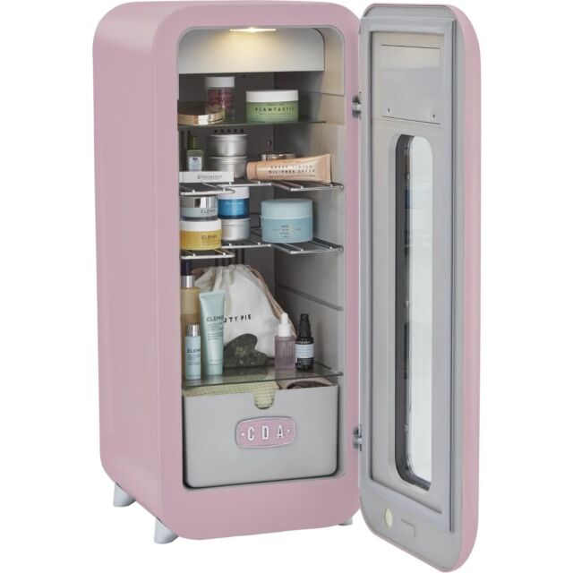 CDA NANCY-TEA ROSE Retro freestanding drinks cooler, 13 x BS, single temp zone, pink