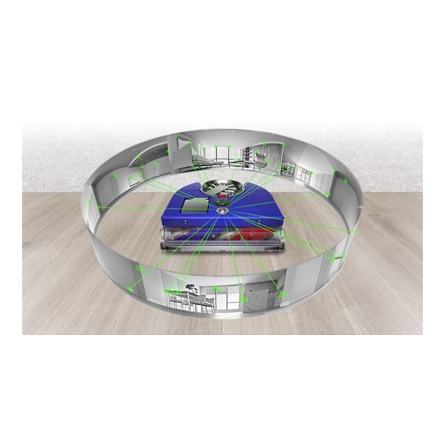 Dyson 360VISNAV 360 Robot - 65 Minutes Run Time - Moulded Blue/Nickel
