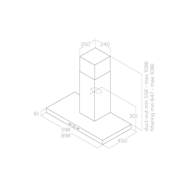 Elica CRUISE-60 High Airflow 713 m3/H, Recirculating option