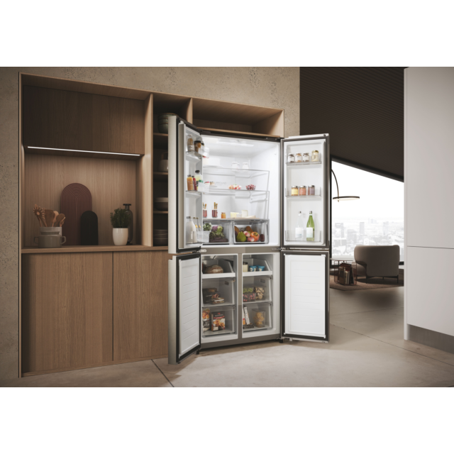 Haier HCR3818ENMM 83.3cm Total No Frost Multi Door Fridge Freezer - Inox