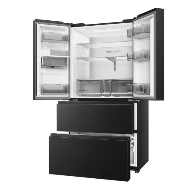 Haier HFR59F18CWMB French Door Style Fridge Freezer - Black