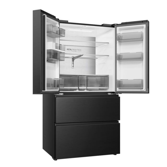 Haier HFR59F18CWMB French Door Style Fridge Freezer - Black