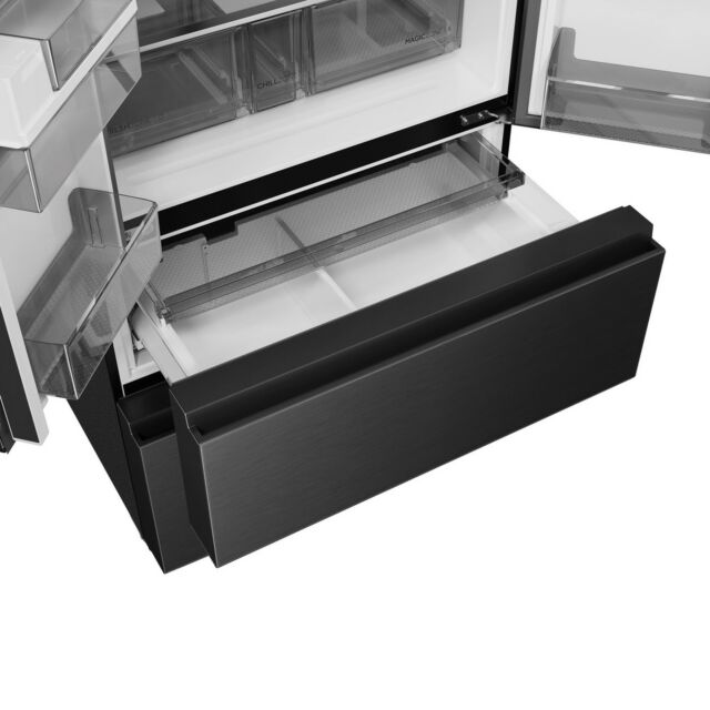 Haier HFR59F18CWMB French Door Style Fridge Freezer - Black