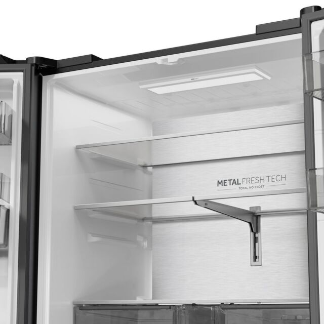 Haier HFR59F18CWMB French Door Style Fridge Freezer - Black
