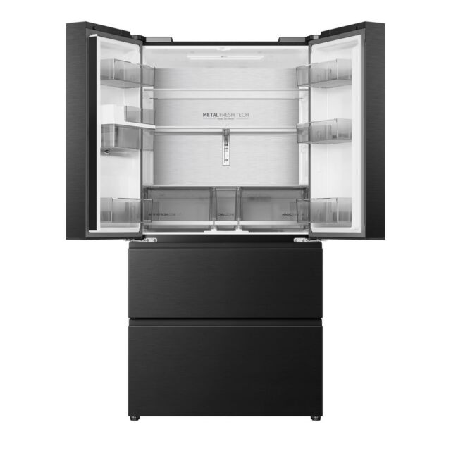 Haier HFR59F18CWMB French Door Style Fridge Freezer - Black