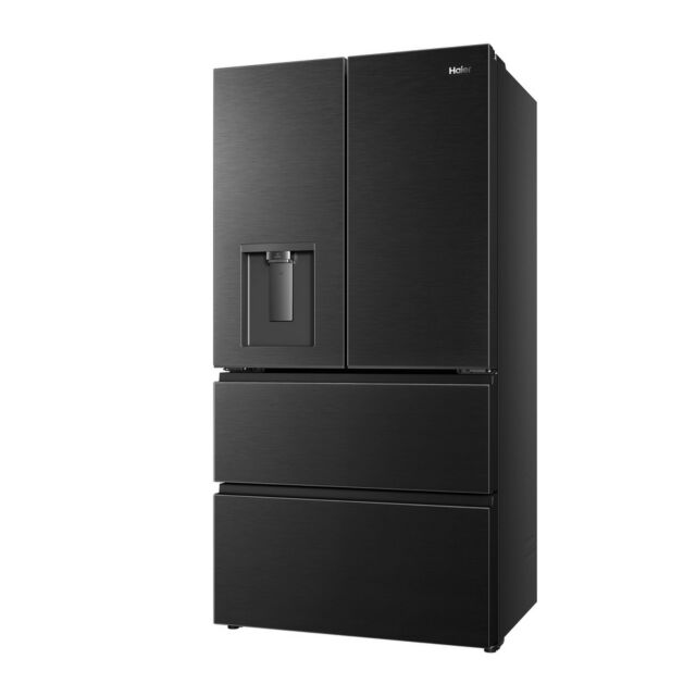 Haier HFR59F18CWMB French Door Style Fridge Freezer - Black