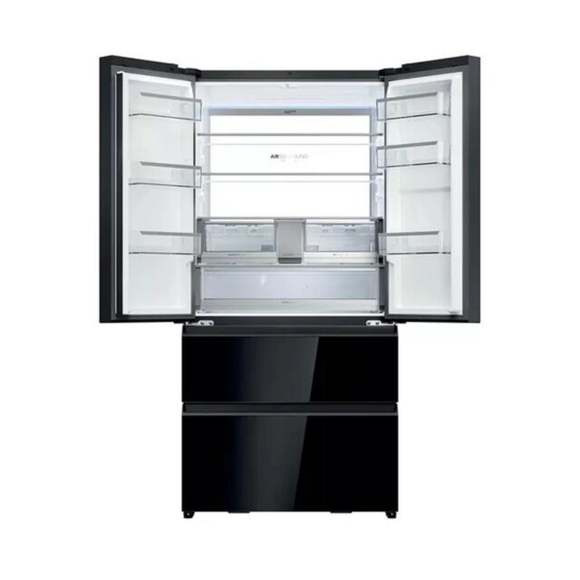 Haier HFR79F19DFGB No Frost Multi-Door Fridge Freezer - Glass Inox Look