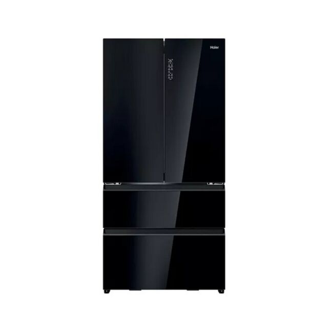 Haier HFR79F19DFGB No Frost Multi-Door Fridge Freezer - Glass Inox Look