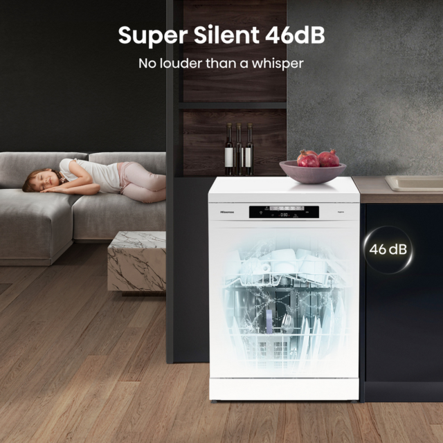 Hisense HS642D90WUK Dishwasher White 14 Place Settings