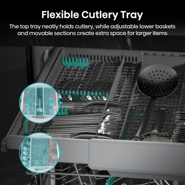 Hisense HV16AUK Integrated Dishwasher with 16 Place Settings