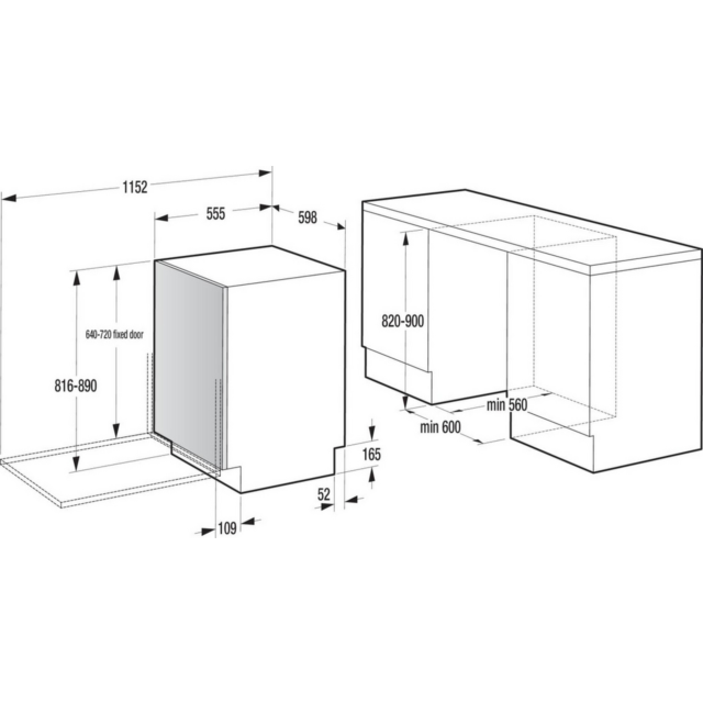 Hisense HV663A60UK Dishwasher 16 Place Settings A Rated
