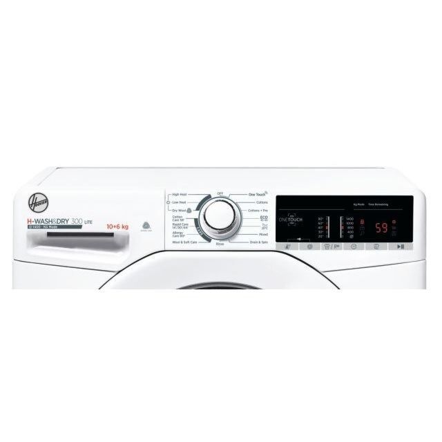 Hoover H3D 4106TE H-Wash 300, 10+6kg 1400rpm Washer Dryer, White, NFC