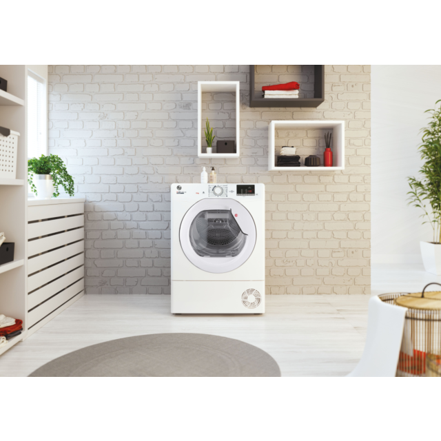 Hoover HLE C9DE-80 9kg Condenser Tumble Dryer White