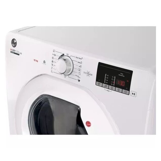 Hoover HLE V10DG H-Dry 300 10kg Vented Tumble Dryer, White, Digital Display