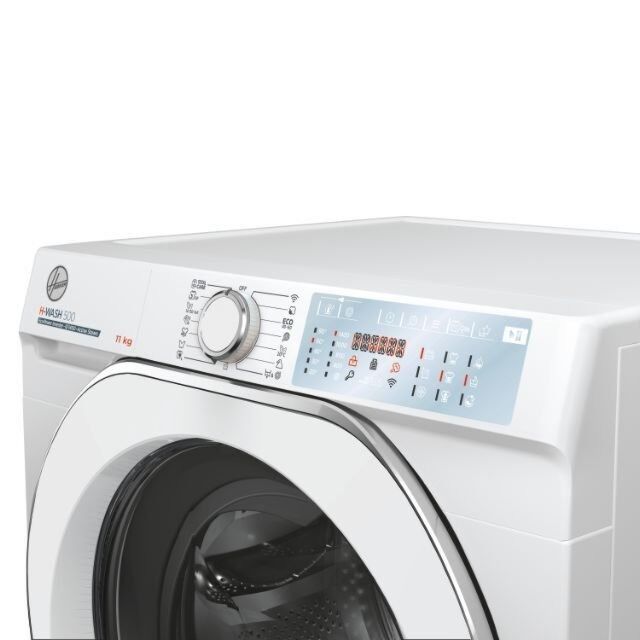 Hoover HWB 411AMC H-Wash 500, 11kg 1400rpm Washing Machine, White, WiFi, 14/30/44 min Rapid, Digital