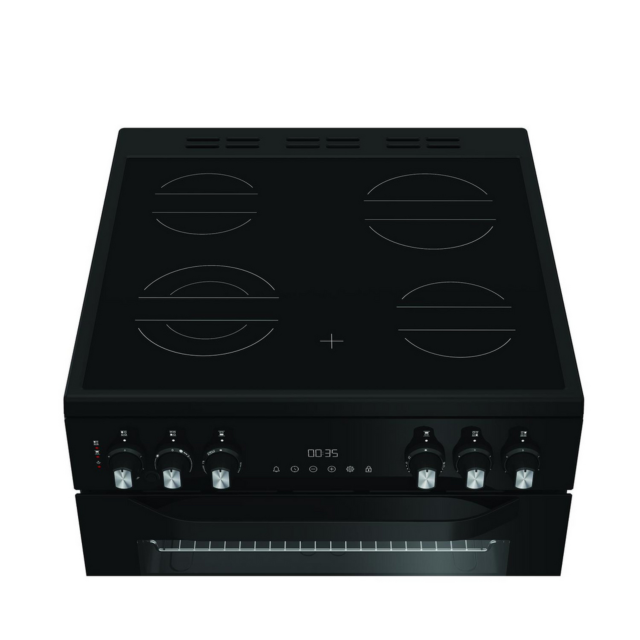 Hotpoint HDE6VDCASB1 50cm Double Oven Cooker Black
