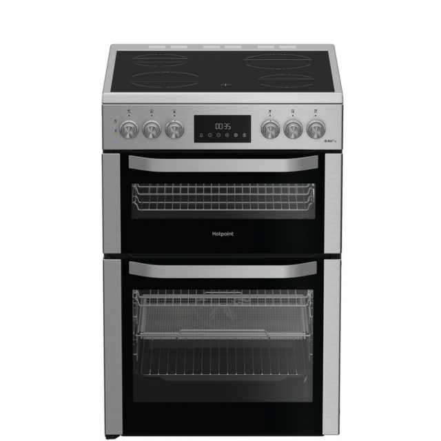 Hotpoint HDE6VDCAX 60cm Double Oven Electric Cooker